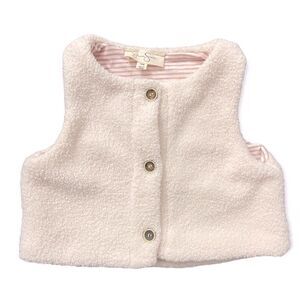 Jessica Simpson Baby Girl’s Cream Sherpa Button Front Sleeveless Vest 18M